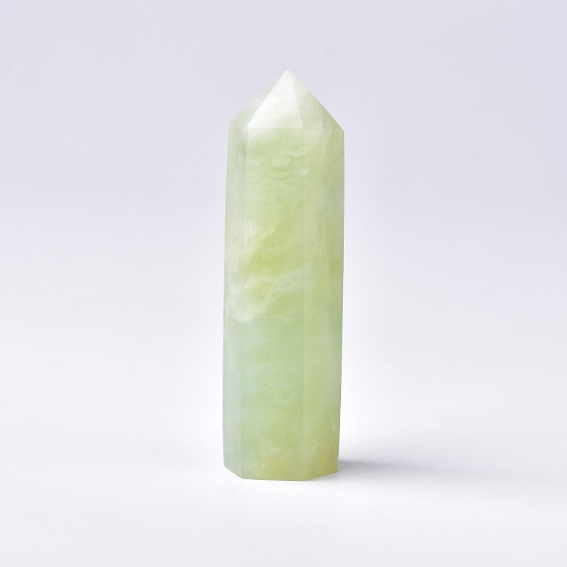 Green Jade Healing Tower for Chakra Balance