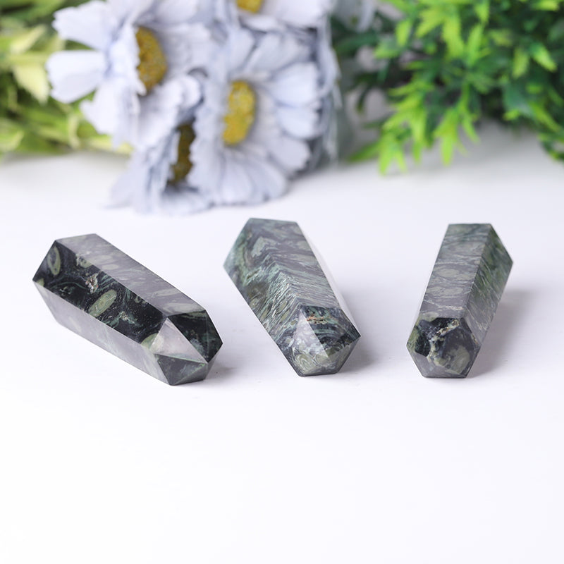 Green Kambaba Jasper Crystal Point 2.4-4.5 inch Healing Tower