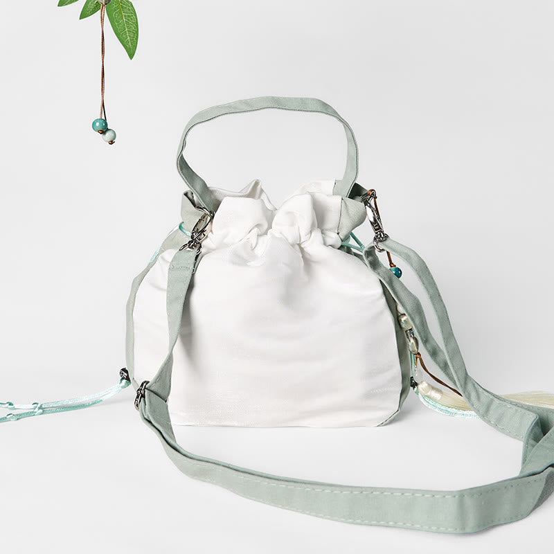 Green Pear Blossom Canvas Tote Bag 20cm Accessory