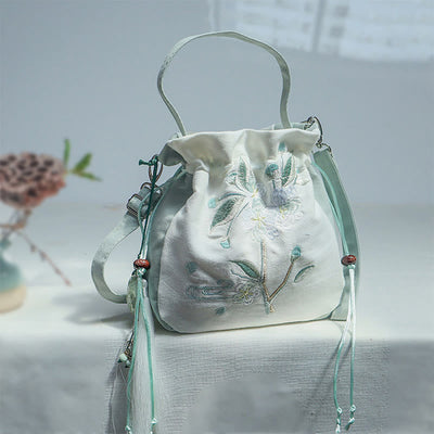 Green Pear Blossom Canvas Tote Bag 20cm Accessory