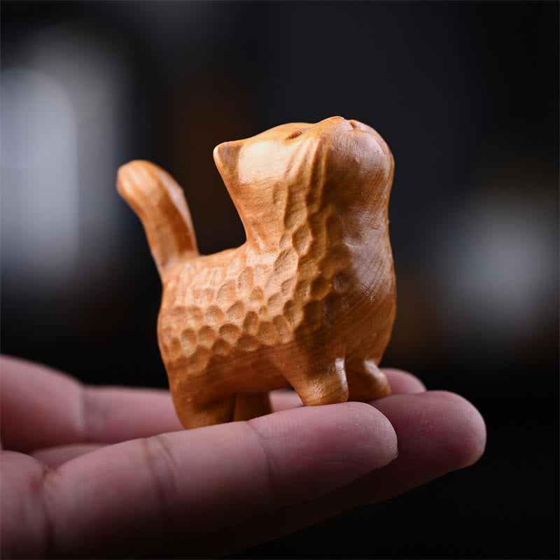 Green Sandalwood Cat 9.5cm Zen Decor for Protection & Calm