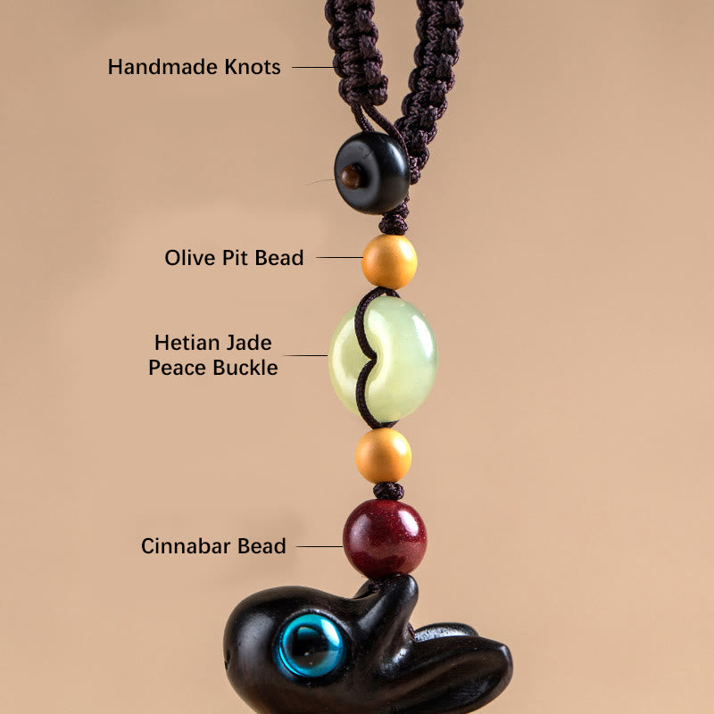 Green Sandalwood Ebony Wood Peace Buckle Key Chain