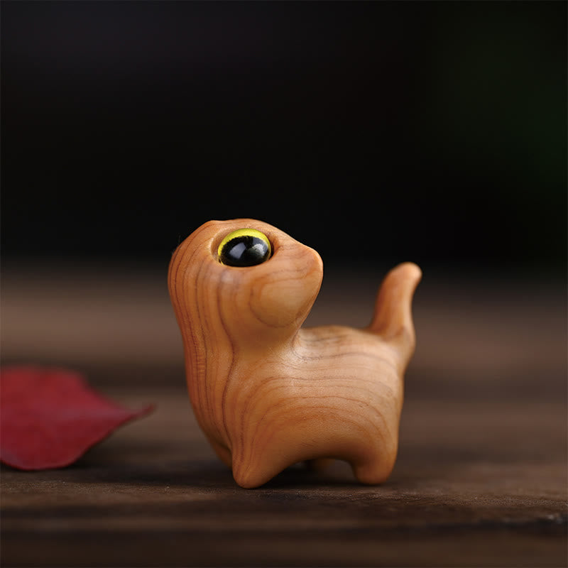 Green Sandalwood Lucky Cat Figurine for Positive Energy