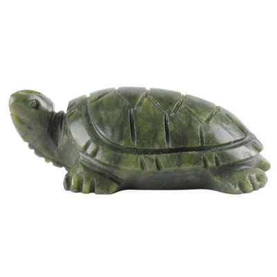 Green Serpentine Turtle Carving 1.9in Crystal Figurine