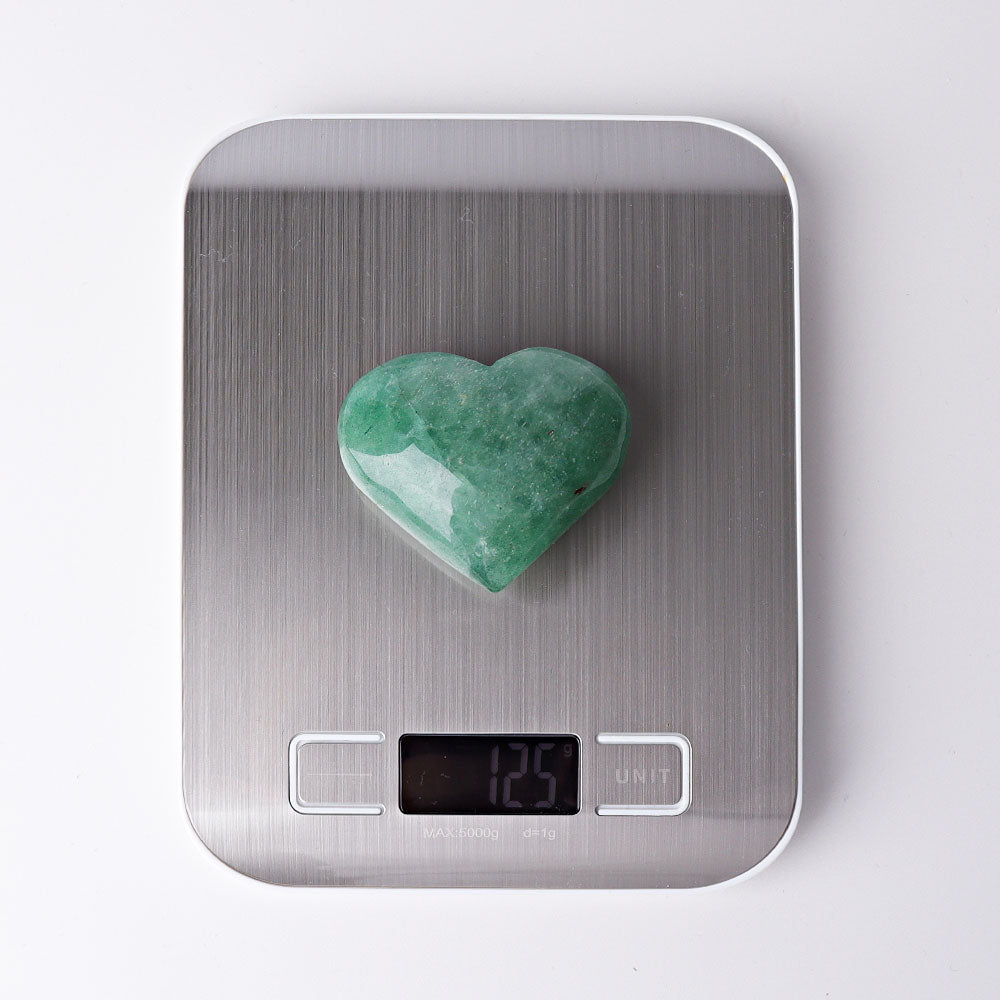 Green Strawberry Quartz Heart Crystal Carvings 1.8-2.5 inches
