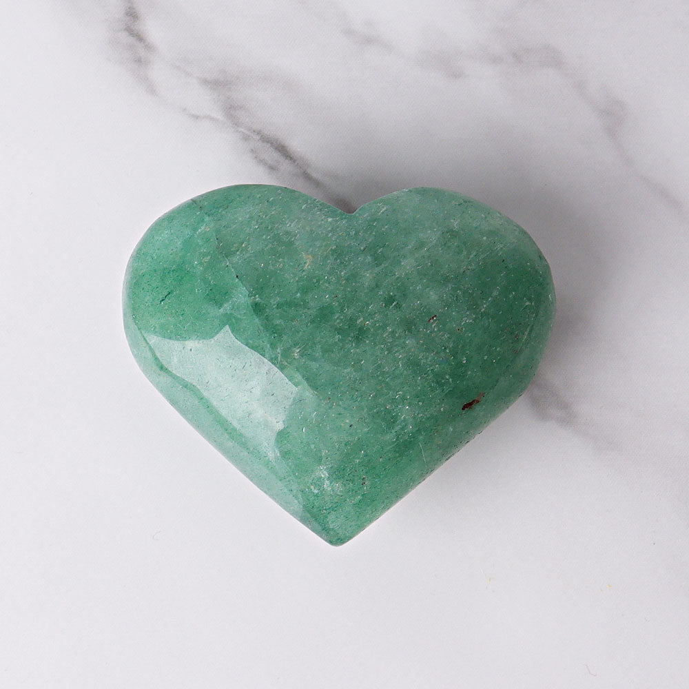 Green Strawberry Quartz Heart Crystal Carvings 1.8-2.5 inches