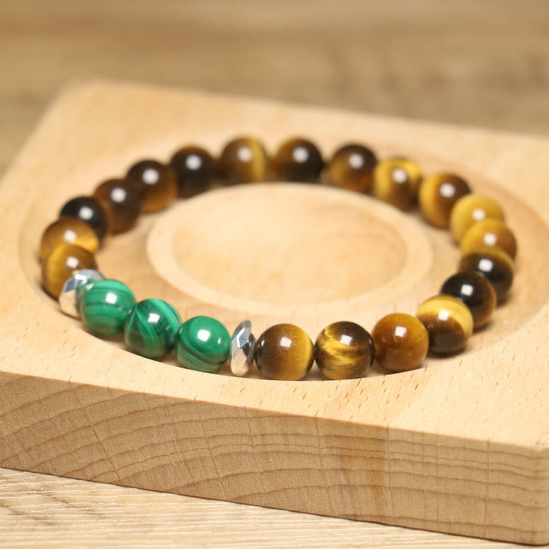 Green Tiger Eye Courage Bracelet 14-16cm Wrist Size