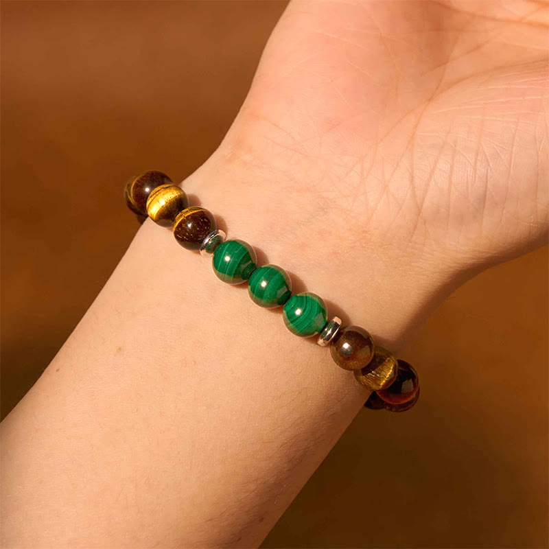 Green Tiger Eye Courage Bracelet 14-16cm Wrist Size