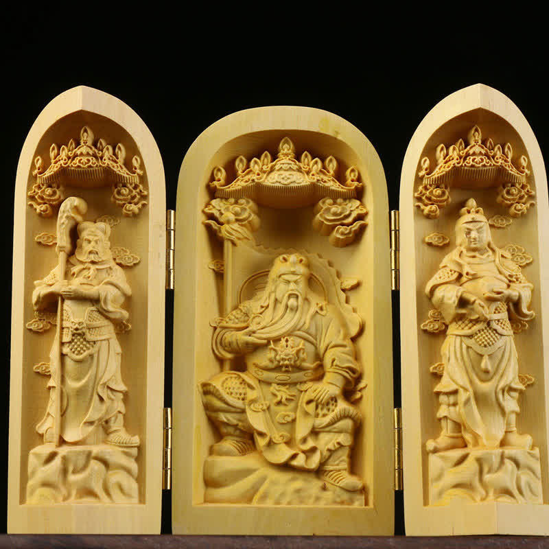 Hand-carved Boxwood Serenity Altar | Portable Prayer Altar Item