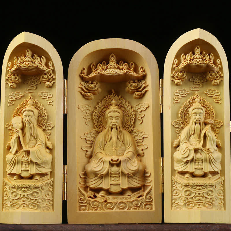 Hand-carved Boxwood Serenity Altar | Portable Prayer Altar Item