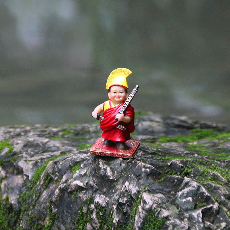 Hand Painted Tibetan Lama Figures | Resin Spiritual Statues