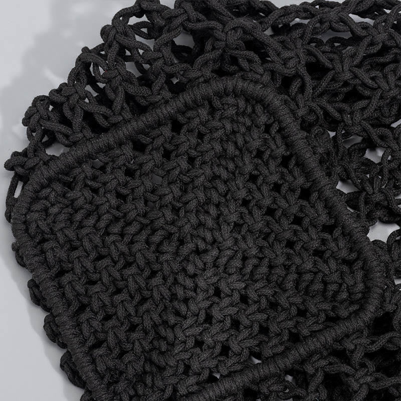 Hand-Woven Cotton Thread Shoulder Bag for Yoga