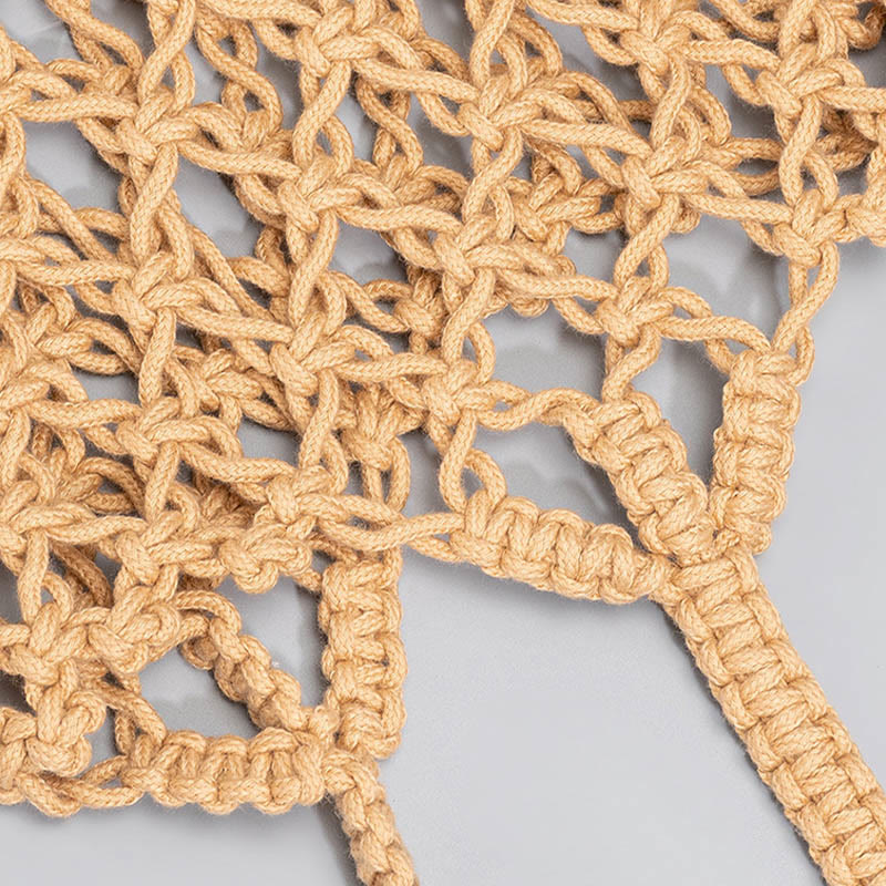 Hand-Woven Cotton Thread Shoulder Bag for Yoga