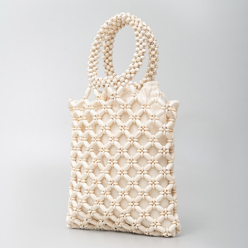 Hand-woven Lozenge Wooden Beads Spiritual Jewelry Bag