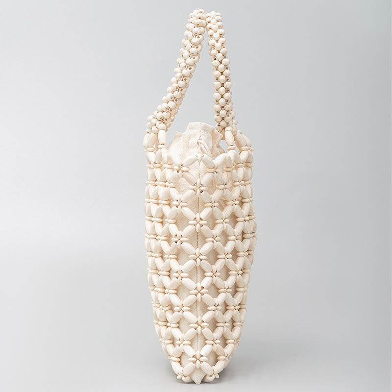 Hand-woven Lozenge Wooden Beads Spiritual Jewelry Bag