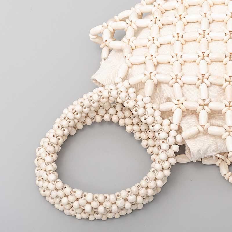 Hand-woven Lozenge Wooden Beads Spiritual Jewelry Bag