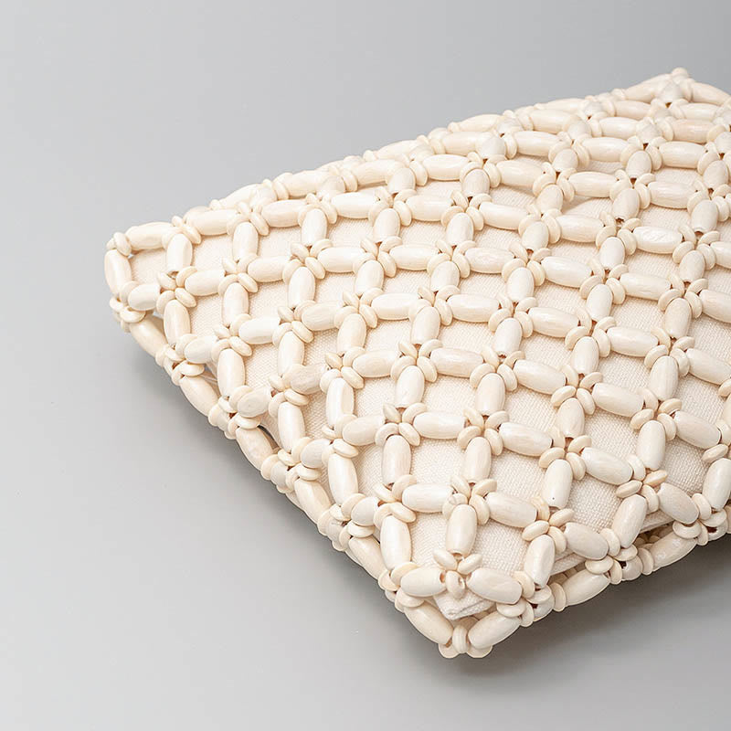 Hand-woven Lozenge Wooden Beads Spiritual Jewelry Bag