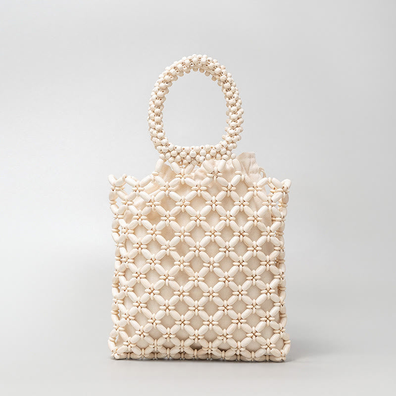 Hand-woven Lozenge Wooden Beads Spiritual Jewelry Bag