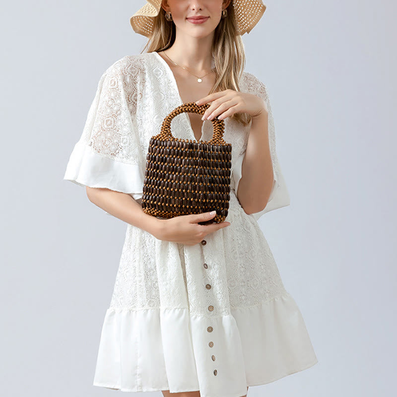 Hand-woven Wooden Beads Handbag - Bohemian Spiritual Bag