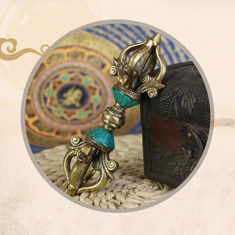 Handcrafted Copper Tibetan Five Prong Vajra Dorje for Enlightenment