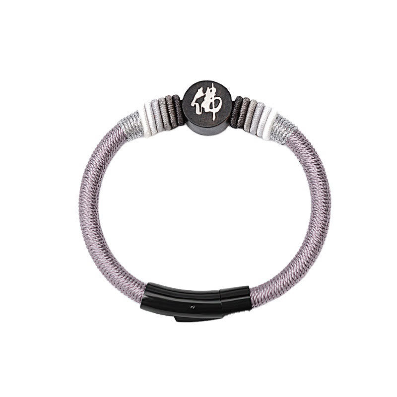 Handcrafted Ebony Buddha Bracelet with Red String | Protection