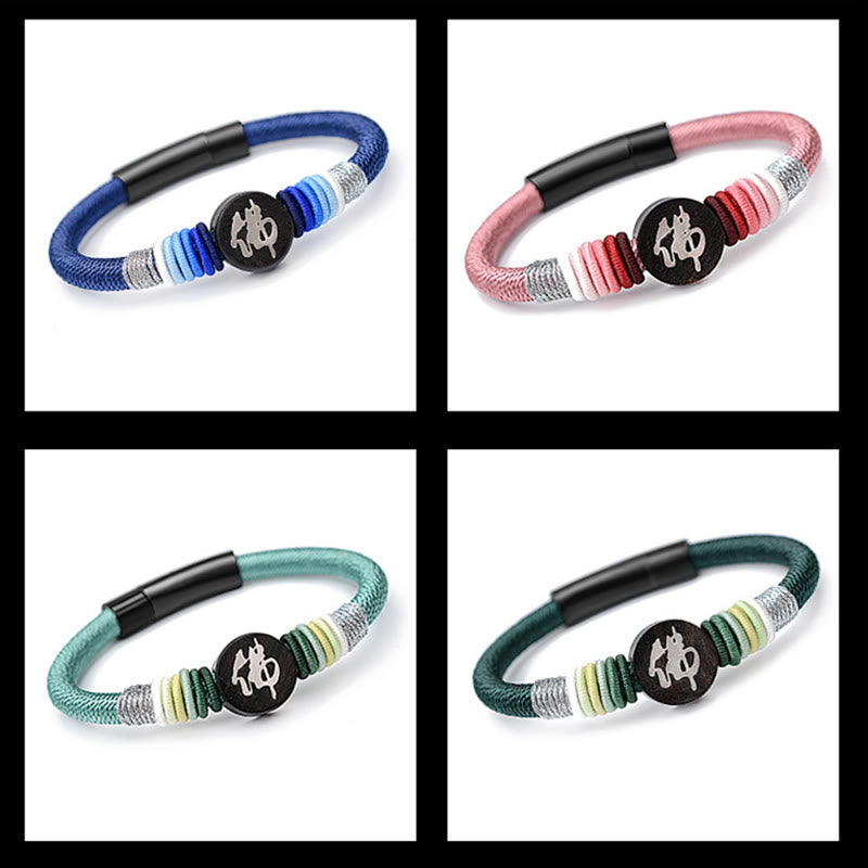 Handcrafted Ebony Buddha Bracelet with Red String | Protection