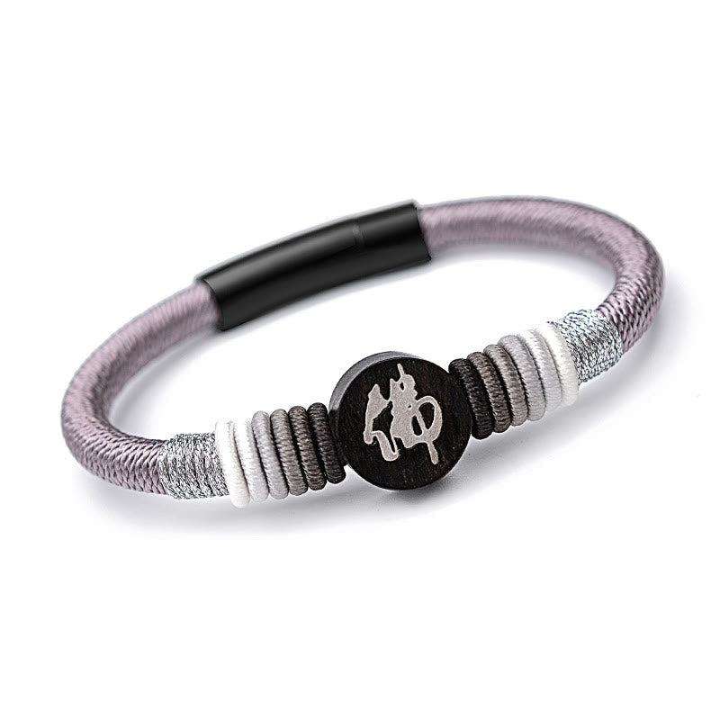 Handcrafted Ebony Buddha Bracelet with Red String | Protection