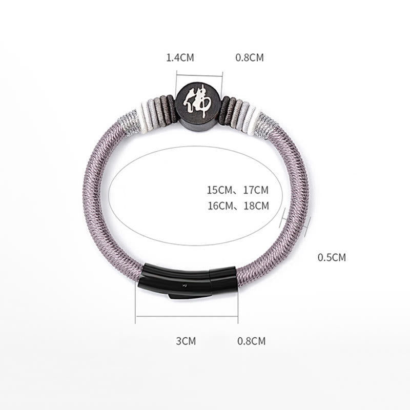 Handcrafted Ebony Buddha Bracelet with Red String | Protection