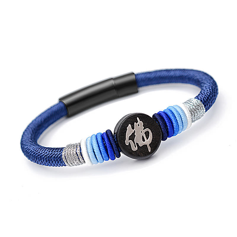 Handcrafted Ebony Buddha Bracelet with Red String | Protection