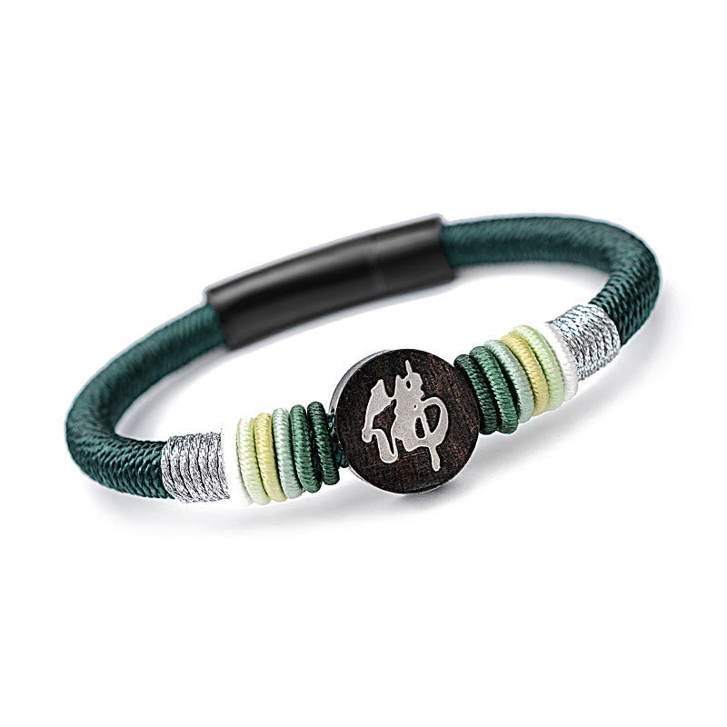 Handcrafted Ebony Buddha Bracelet with Red String | Protection