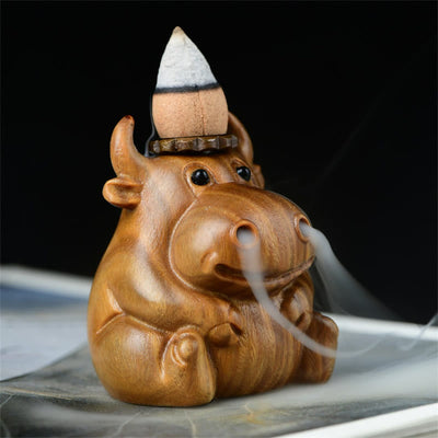 Handcrafted Green Sandalwood Calf Incense Burner 55mm