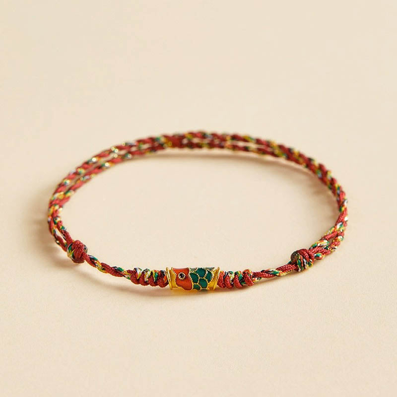 Handcrafted Koi Fish Wealth Prosperity Braided Bracelet