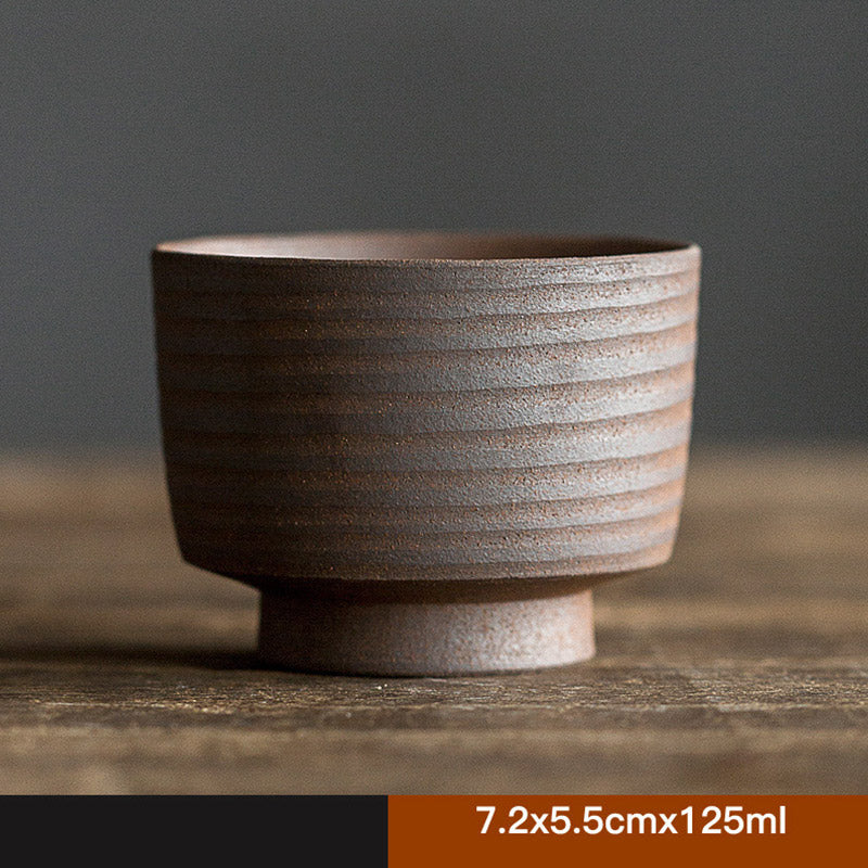 Handcrafted Retro Brown Ceramic Zen Teacup for Mindful Tea Rituals