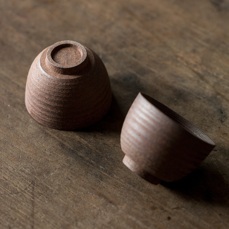 Handcrafted Retro Brown Ceramic Zen Teacup for Mindful Tea Rituals