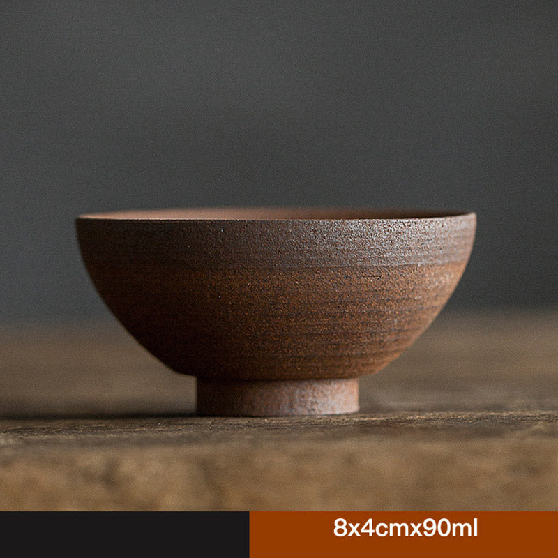 Handcrafted Retro Brown Ceramic Zen Teacup for Mindful Tea Rituals