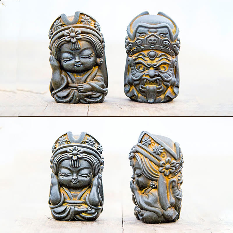 Handmade 7cm Zakiram Rust Iron Powder Resin Statue
