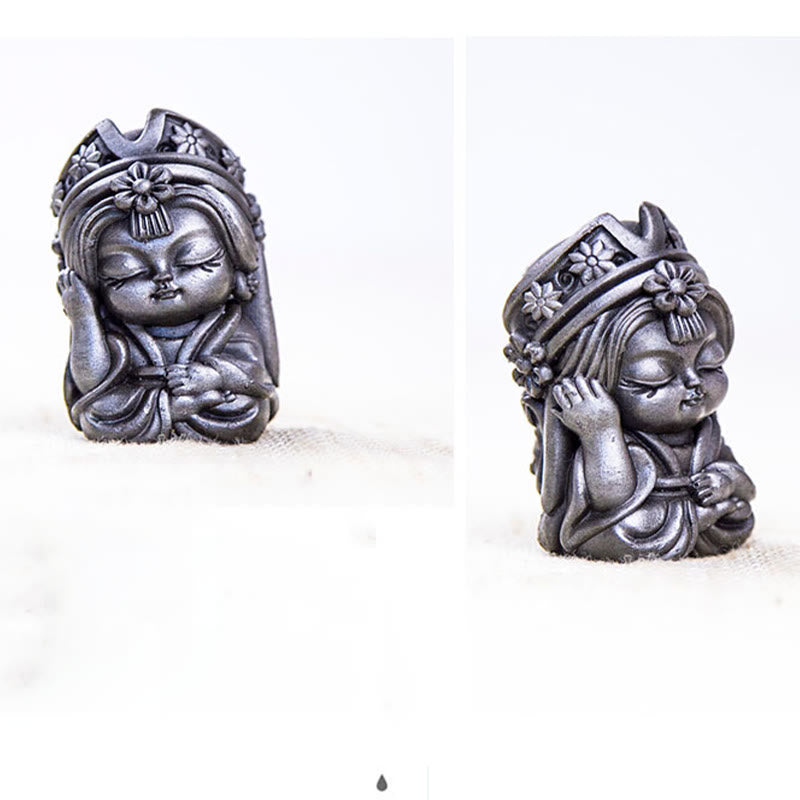 Handmade 7cm Zakiram Rust Iron Powder Resin Statue