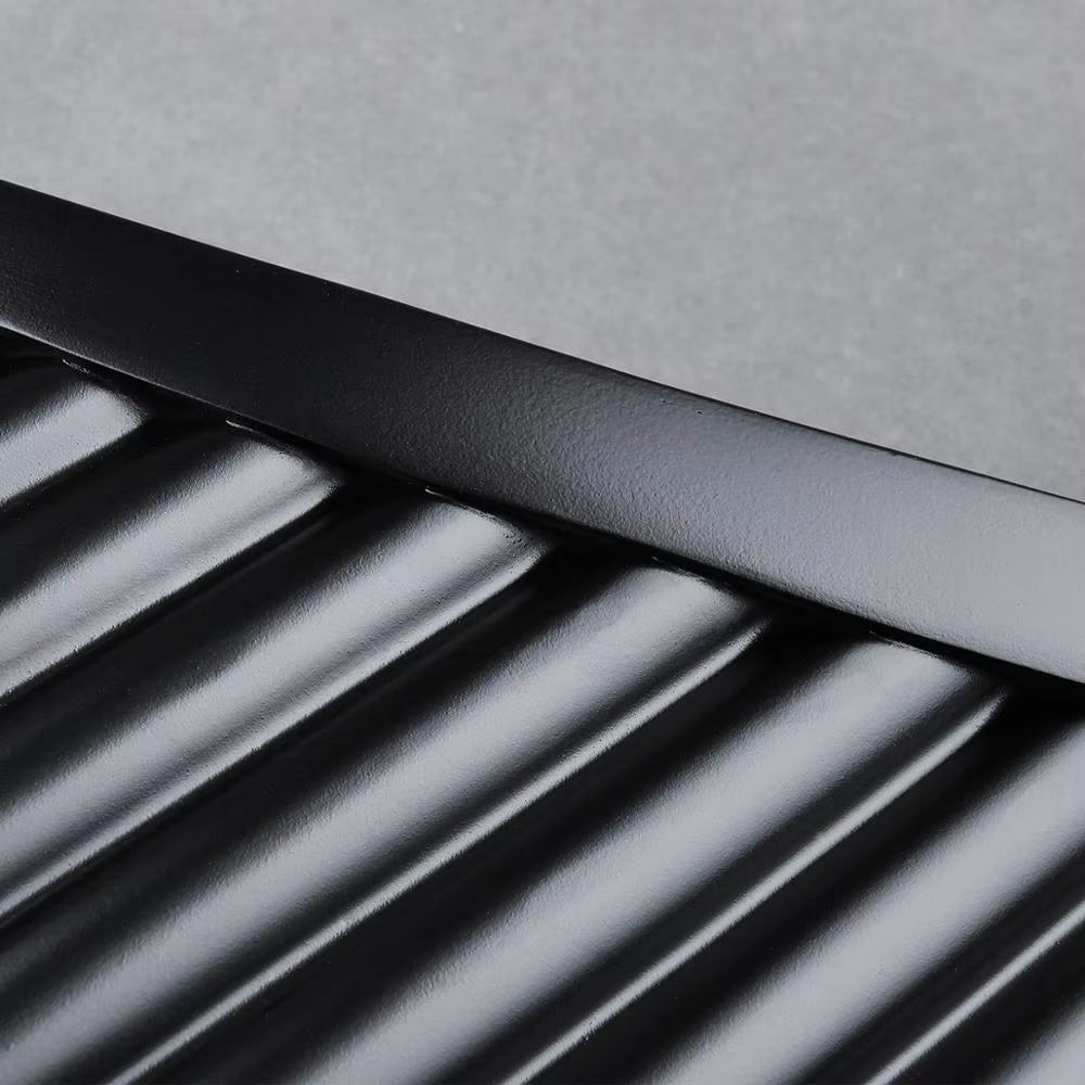 Black metal ventilation grill with diagonal slats for Handmade Bamboo Pan Flute G/C Key