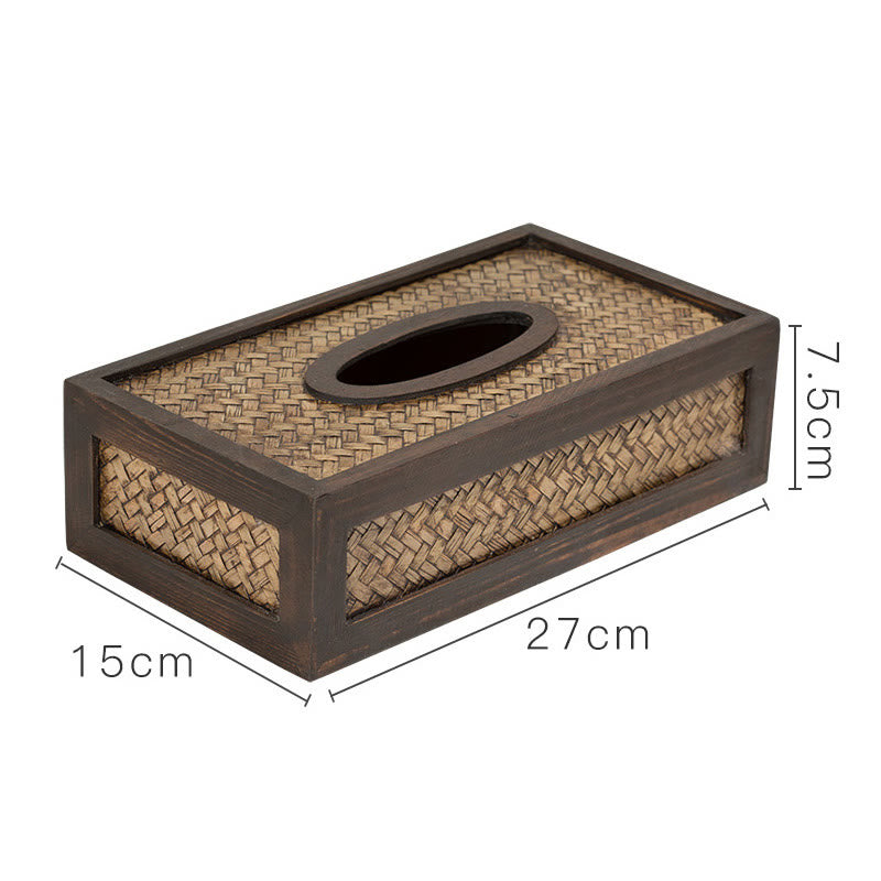 Handmade Bamboo Wooden Tissue Box for Zen Decor