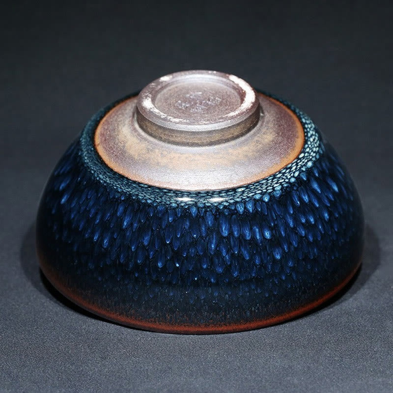 Handmade Blue Francolinus Spot Jianzhan Ceramic Tea Cup 110ml