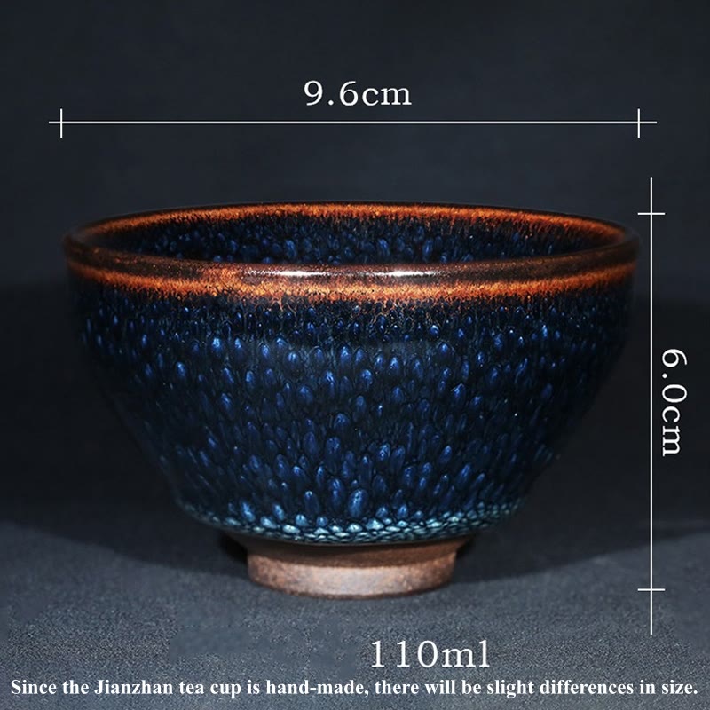 Handmade Blue Francolinus Spot Jianzhan Ceramic Tea Cup 110ml