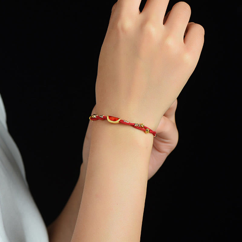 Handmade Cinnabar Luck Bracelet | Red Rope 15-20cm
