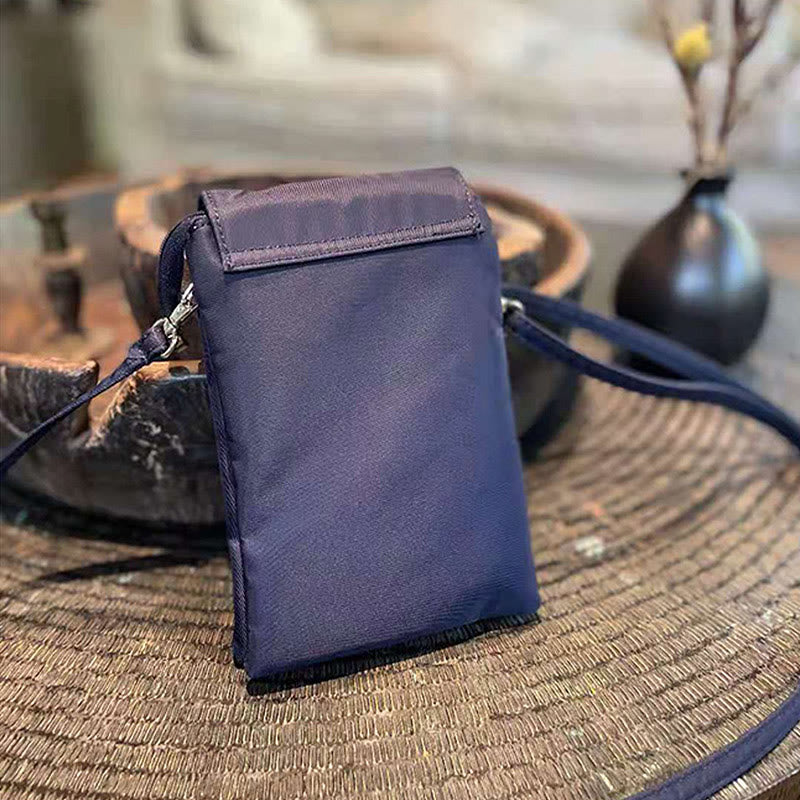 Handmade Embroidered Lotus Flowers Crossbody Bag Waterproof