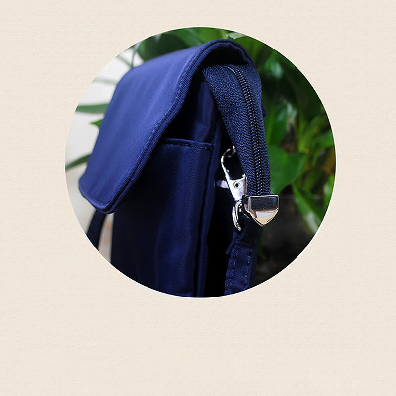 Handmade Embroidered Lotus Flowers Crossbody Bag Waterproof