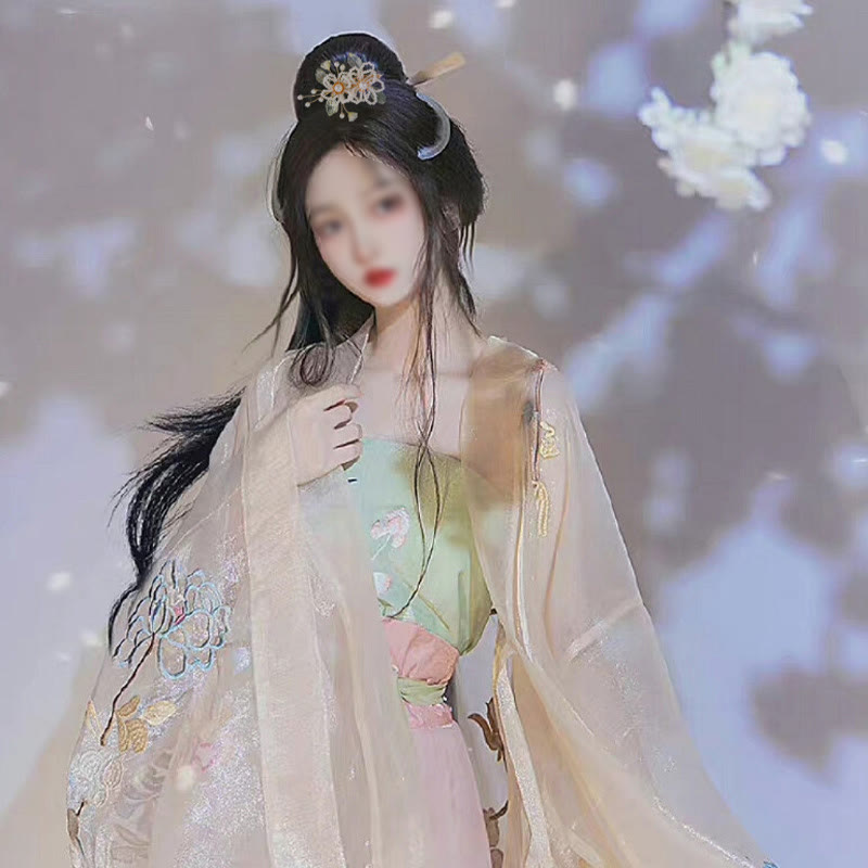 Handmade Flower Leaf Pearl Hair Clip With Tassel