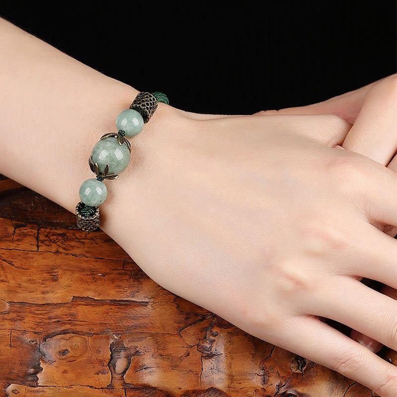 Handmade Green Jade Luck Bracelet | Prosperity & Wellness