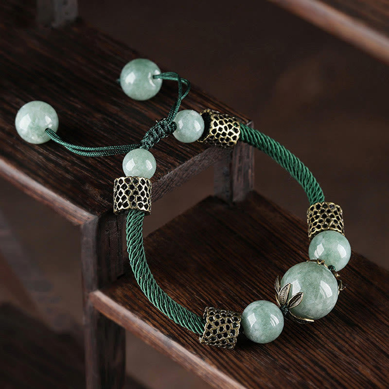 Handmade Green Jade Luck Bracelet | Prosperity & Wellness