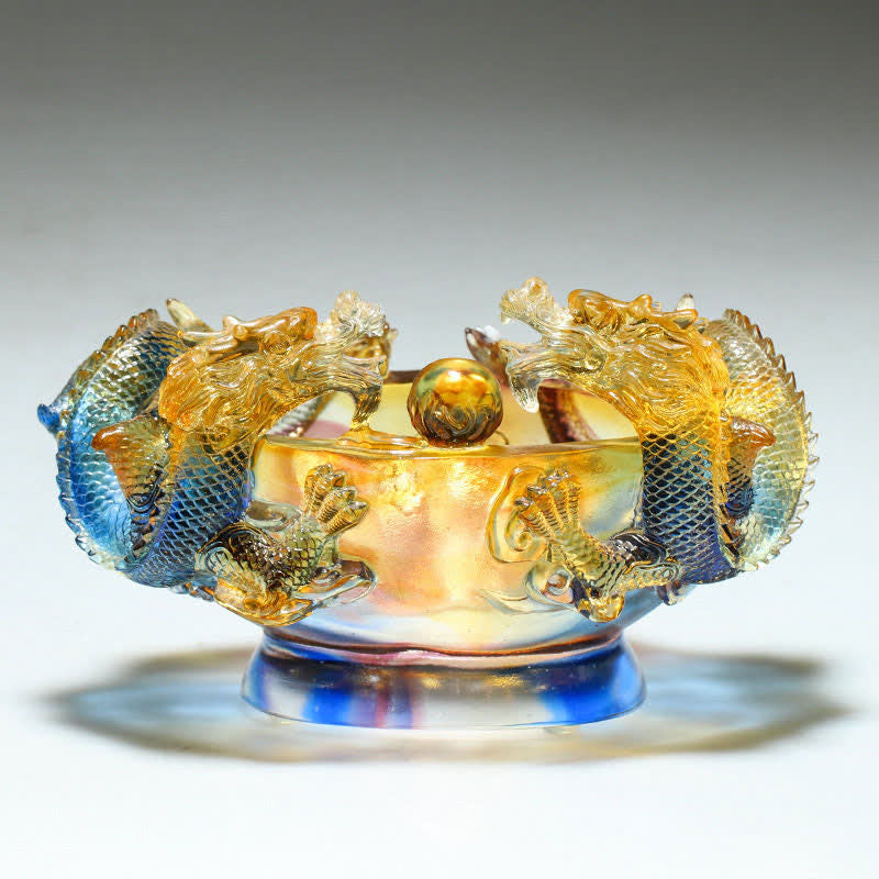 Handmade Liuli Feng Shui Dragon Statue Small & Medium