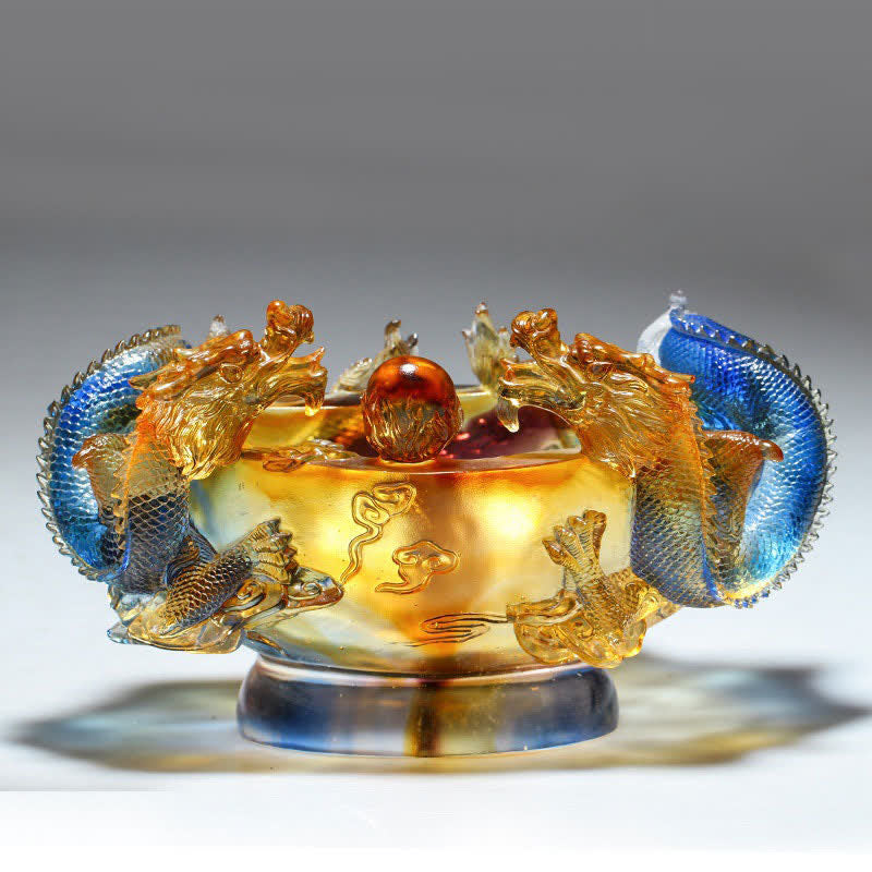 Handmade Liuli Feng Shui Dragon Statue Small & Medium