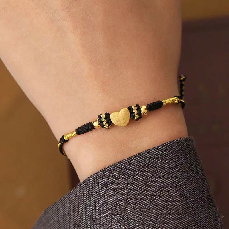 Handmade Love Heart King Kong Knot Luck Braided Bracelet